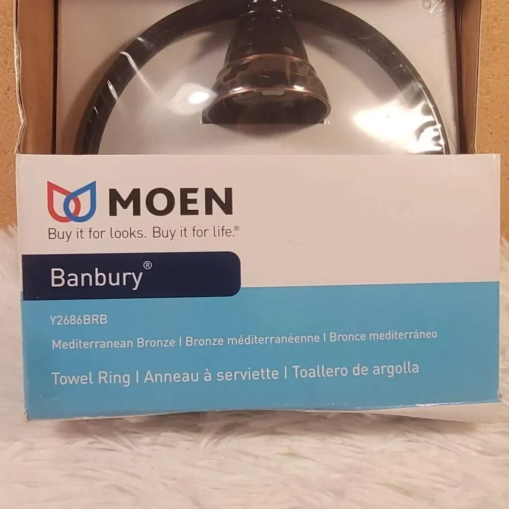Moen Banbury Mediterranean Bronze Towel Ring NIP